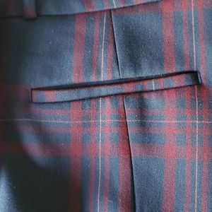 LOFT NWOT 8T Plaid Navy Burgundy Gold Ankle Pants